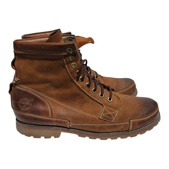 Timberland 6” Moc Toe Leather Boots Men’s 11 – Brown Lace-Up Workwear  15551 - Picture 1 of 8